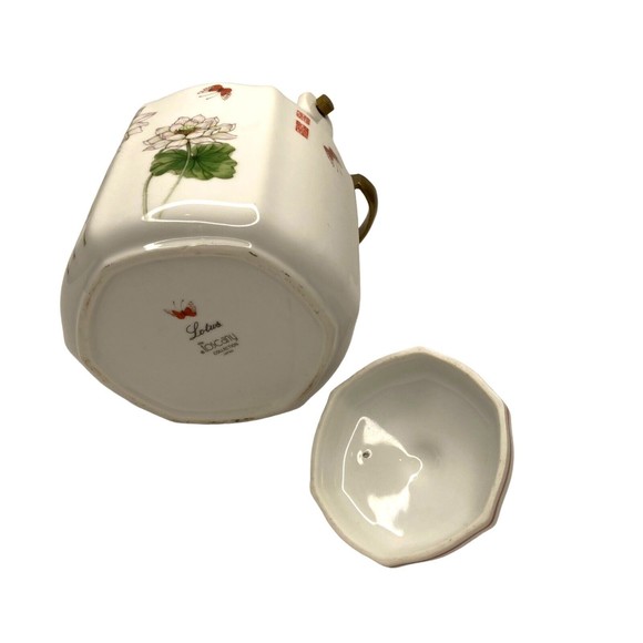 Original Lotus The Tuscany Collection Porcelain Large 6 Cups 48Oz Teapot Japan - Picture 11 of 12